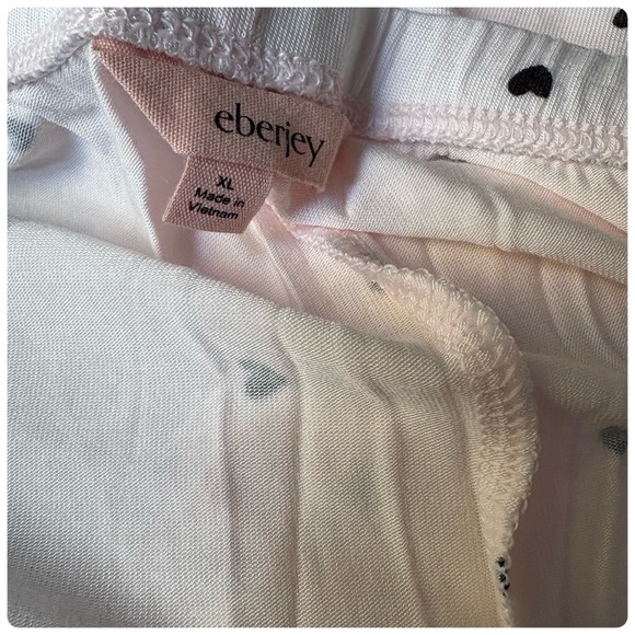 NWT EBERJEY GISELE LONG PAJAMA SET in BLUSH PINK w HEARTS size XL - Picture 6 of 8